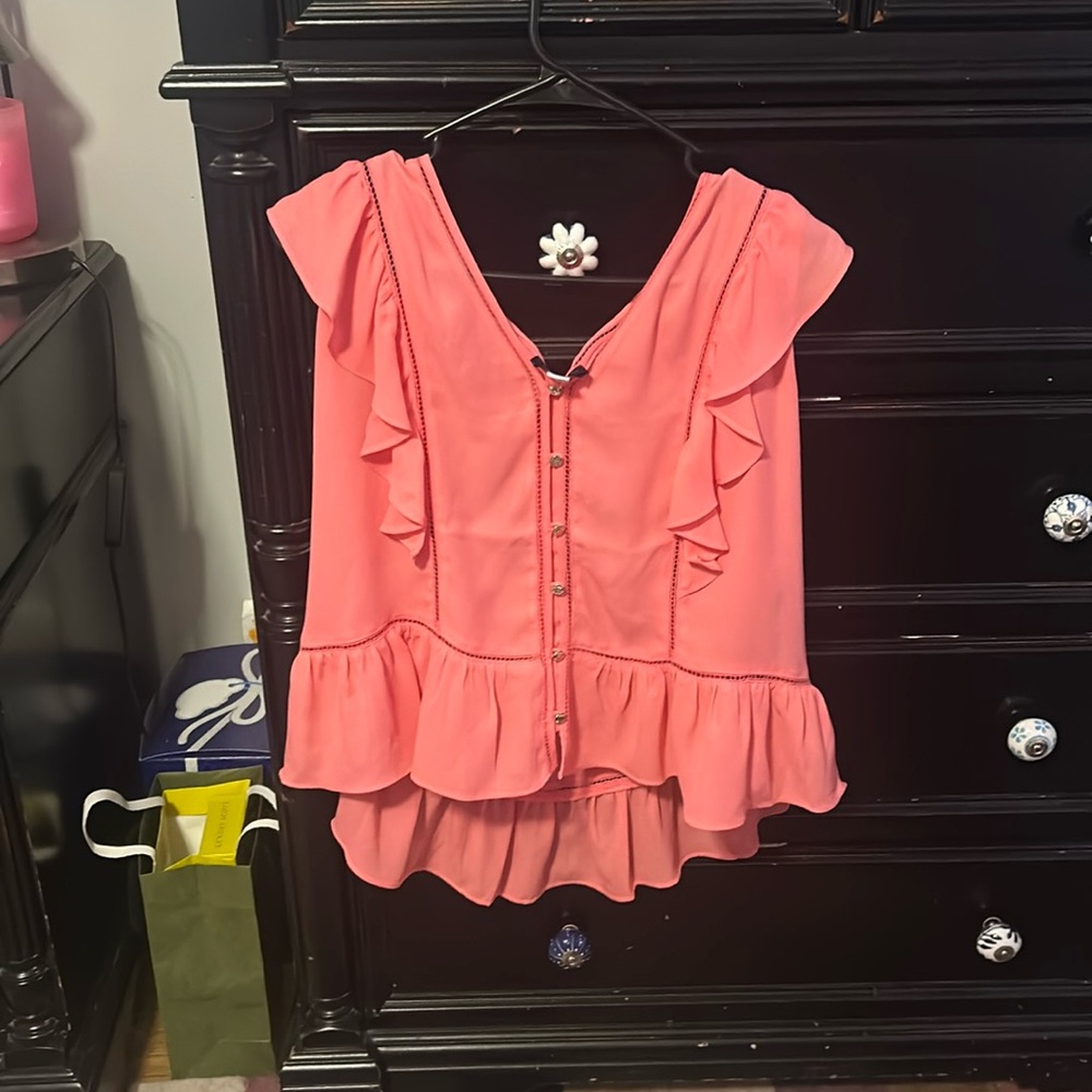 Tommy Hilfiger salmon button down blouse